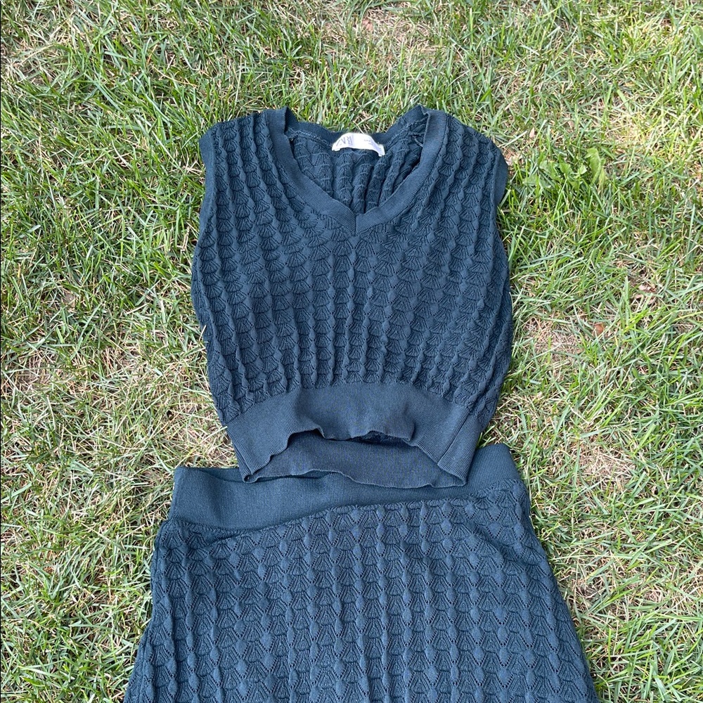 Zara Dark Green Skirt Set